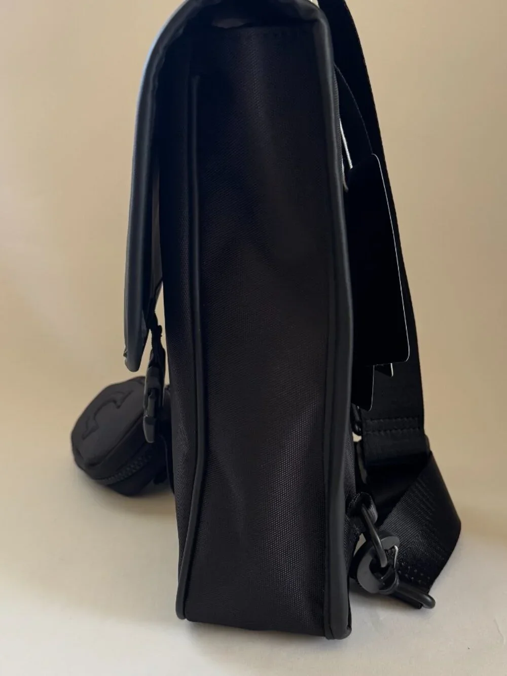 True Religion Unisex Black Crossbody bag With Small Coin Pouch